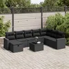 Image de vidaXL Vidaxl Salon De Jardin 9 Pcs Avec Coussins Noir Résine Tressée