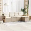 Image de vidaXL Salon de jardin avec coussins 5 pcs beige résine tressée3325464