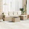 Image de Vidaxl Salon De Jardin Avec Coussins 6 Pcs Beige RÃ©sine TressÃ©e