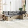 Image de Vidaxl Salon De Jardin Avec Coussins 6 Pcs Beige RÃ©sine TressÃ©e