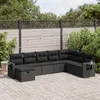 Image de Vidaxl Salon De Jardin 8 Pcs Avec Coussins Noir RÃ©sine TressÃ©e