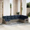 Image de Vidaxl Salon De Jardin 8 Pcs Avec Coussins Gris RÃ©sine TressÃ©e