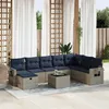 Image de Vidaxl Salon De Jardin 9 Pcs Avec Coussins Gris RÃ©sine TressÃ©e