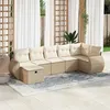 Image de Vidaxl Salon De Jardin Avec Coussins 7 Pcs Beige RÃ©sine TressÃ©e
