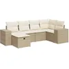 Image de vidaXL Salon de jardin avec coussins 6 pcs beige résine tressée3325684