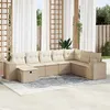 Image de Vidaxl Salon De Jardin Avec Coussins 8 Pcs Beige RÃ©sine TressÃ©e