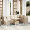 Image de Vidaxl Salon De Jardin Avec Coussins 9 Pcs Beige RÃ©sine TressÃ©e