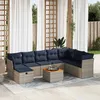 Image de Vidaxl Salon De Jardin 9 Pcs Avec Coussins Gris RÃ©sine TressÃ©e