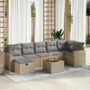 Image de Vidaxl Salon De Jardin Avec Coussins 8 Pcs Beige RÃ©sine TressÃ©e