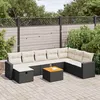 Image de vidaXL Vidaxl Salon De Jardin 9 Pcs Avec Coussins Noir Résine Tressée