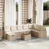 Image de vidaXL Vidaxl Salon De Jardin Avec Coussins 9 Pcs Beige Résine Tressée