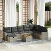 Image de Vidaxl Salon De Jardin 9 Pcs Avec Coussins Gris RÃ©sine TressÃ©e