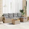 Image de vidaXL Salon de jardin avec coussins 6 pcs beige résine tressée3325811