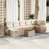 Image de Vidaxl Salon De Jardin Avec Coussins 8 Pcs Beige RÃ©sine TressÃ©e