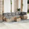 Image de vidaXL Salon de jardin avec coussins 8 pcs beige résine tressée3325853