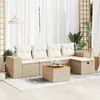 Image de Vidaxl Salon De Jardin Avec Coussins 6 Pcs Beige RÃ©sine TressÃ©e
