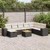 Image de vidaXL Vidaxl Salon De Jardin 9 Pcs Avec Coussins Noir Résine Tressée