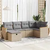 Image de vidaXL Salon de jardin avec coussins 6 pcs beige résine tressée3325916