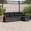 Image de vidaXL Salon de jardin 5 pcs avec coussins noir résine tressée3325954