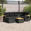 Image de vidaXL Vidaxl Salon De Jardin 7 Pcs Avec Coussins Noir Résine Tressée