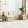 Image de Vidaxl Salon De Jardin Avec Coussins 6 Pcs Beige RÃ©sine TressÃ©e