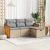 Image de Vidaxl Salon De Jardin Avec Coussins 4 Pcs Beige RÃ©sine TressÃ©e