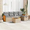 Image de vidaXL Salon de jardin avec coussins 6 pcs beige résine tressée3326021