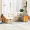Image de Vidaxl Salon De Jardin Avec Coussins 6 Pcs Beige RÃ©sine TressÃ©e