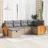 Image de vidaXL Salon de jardin avec coussins 6 pcs beige résine tressée3326028