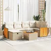 Image de Vidaxl Salon De Jardin Avec Coussins 7 Pcs Beige RÃ©sine TressÃ©e