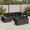 Image de vidaXL Salon de jardin 11 pcs avec coussins noir résine tressée3326069