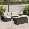 Image de vidaXL Vidaxl Salon De Jardin 11 Pcs Avec Coussins Noir Résine Tressée