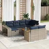 Image de Vidaxl Salon De Jardin 11 Pcs Avec Coussins Gris RÃ©sine TressÃ©e