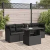 Image de vidaXL Salon de jardin 5 pcs avec coussins noir résine tressée3326086