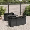 Image de Vidaxl Salon De Jardin 6 Pcs Avec Coussins Noir RÃ©sine TressÃ©e