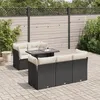 Image de Vidaxl Salon De Jardin 6 Pcs Avec Coussins Noir RÃ©sine TressÃ©e