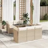 Image de Vidaxl Salon De Jardin Avec Coussins 6 Pcs Beige RÃ©sine TressÃ©e