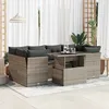 Image de Vidaxl Salon De Jardin Avec Coussins 7 Pcs Gris RÃ©sine TressÃ©e