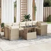 Image de Vidaxl Salon De Jardin Avec Coussins 8 Pcs Beige RÃ©sine TressÃ©e