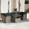 Image de Vidaxl Salon De Jardin 8 Pcs Avec Coussins Gris RÃ©sine TressÃ©e