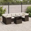Image de Vidaxl Salon De Jardin 8 Pcs Avec Coussins Marron RÃ©sine TressÃ©e
