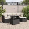 Image de Vidaxl Salon De Jardin 6 Pcs Avec Coussins Noir RÃ©sine TressÃ©e