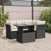 Image de Vidaxl Salon De Jardin 5 Pcs Avec Coussins Noir RÃ©sine TressÃ©e