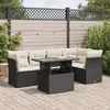 Image de Vidaxl Salon De Jardin 6 Pcs Avec Coussins Noir RÃ©sine TressÃ©e