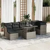 Image de Vidaxl Salon De Jardin 8 Pcs Avec Coussins Gris RÃ©sine TressÃ©e