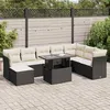 Image de Vidaxl Salon De Jardin 9 Pcs Avec Coussins Noir RÃ©sine TressÃ©e