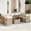 Image de Vidaxl Salon De Jardin Avec Coussins 10 Pcs Beige RÃ©sine TressÃ©e