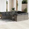Image de Vidaxl Salon De Jardin 11 Pcs Avec Coussins Gris RÃ©sine TressÃ©e