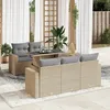 Image de Vidaxl Salon De Jardin Avec Coussins 6 Pcs Beige RÃ©sine TressÃ©e