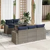 Image de Vidaxl Salon De Jardin Avec Coussins 6 Pcs Gris RÃ©sine TressÃ©e Acacia